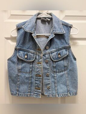 Vintage 90s Best World Brand Denim Vest Small